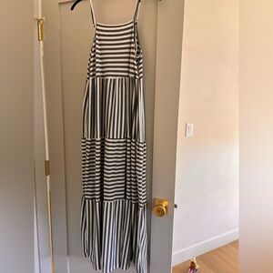 SHEIN Black and White Striped Maxi Dress